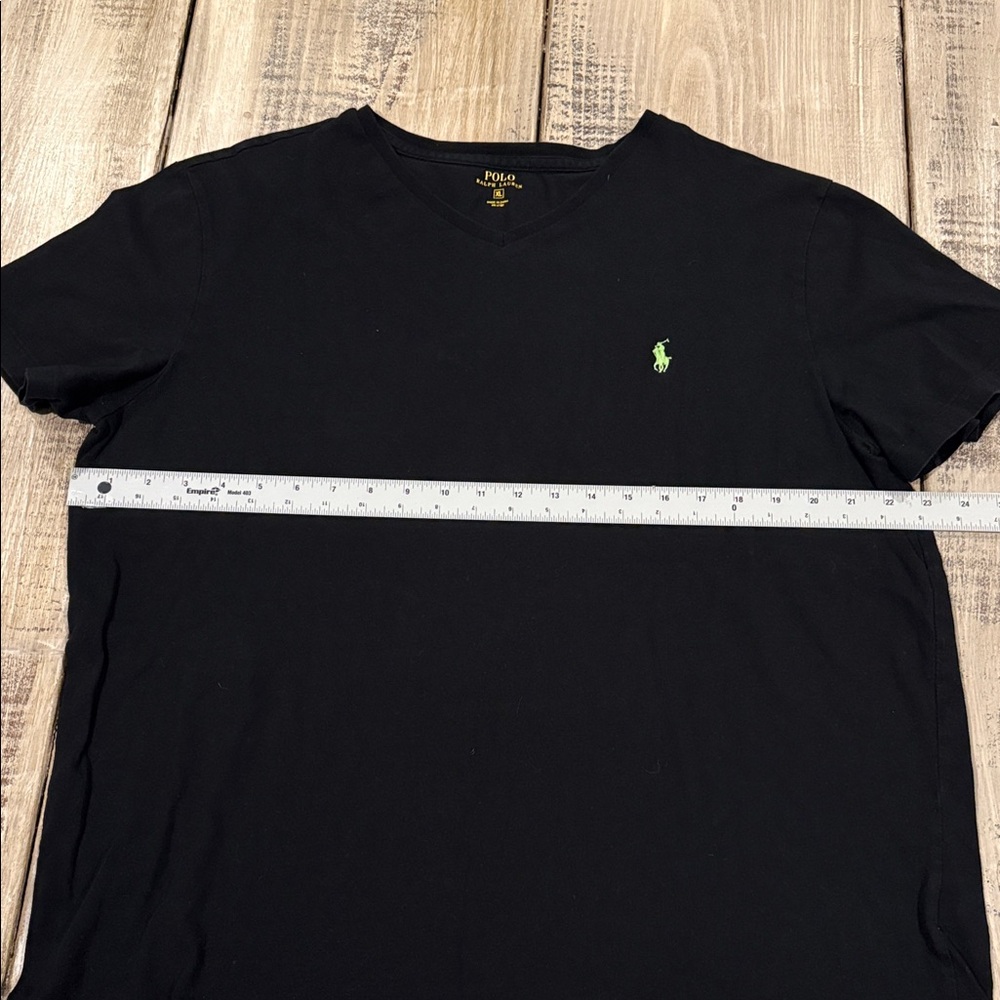 Polo by Ralph Lauren Men's Black Tee with Green Logo - Picture 6 of 9